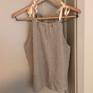Steel Grey/Cream Tie Shoulder Madewell Top